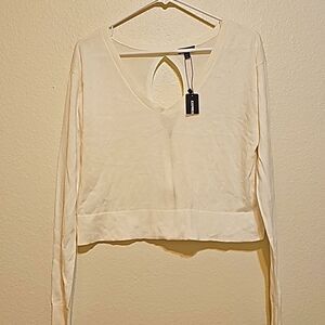 Express cropped keyhole sweater medium